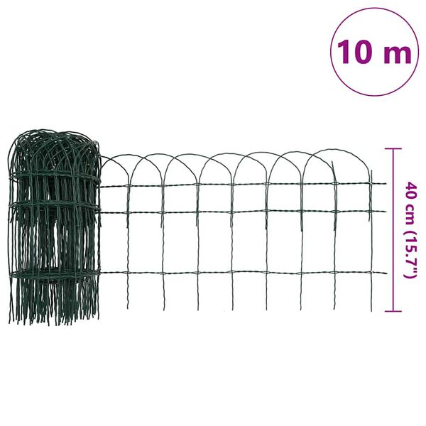 vidaXL Garden Border Fence Powder-coated Iron 10x0.4 m