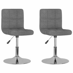 vidaXL Swivel Dining Chairs 2 pcs Light Grey Fabric