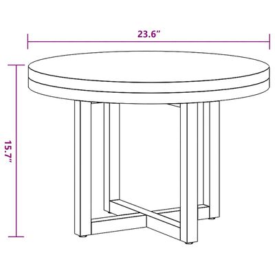 vidaXL Coffee Table Teak Resin 60 cm,  vidaXL Coffee Table Teak Resin 60 cm