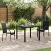 vidaXL Stackable Outdoor Chairs 2 pcs Poly Rattan Black