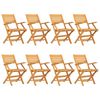 vidaXL Folding Chairs 8 pcs 55x62x90 cm Solid Wood Teak