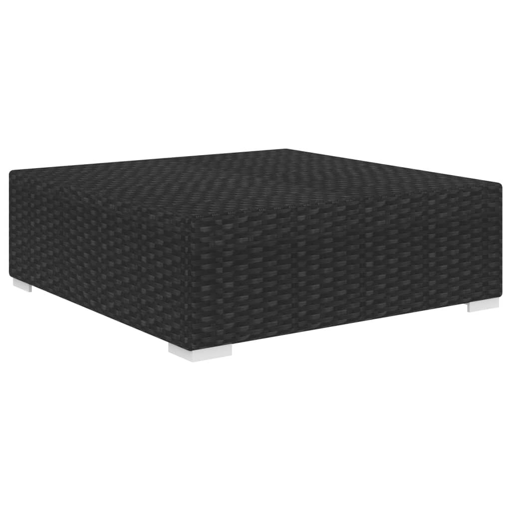 vidaXL Sectional Footrest 1 pc with Cushion Poly Rattan Black