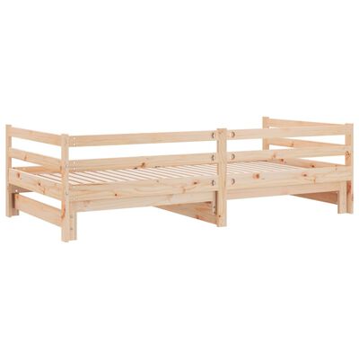 vidaXL Pull-out Day Bed without Mattress Solid Wood Pine 90x200 cm