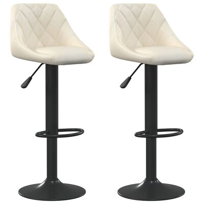 vidaXL Bar Stools 2 pcs Cream Velvet, cream vidaXL Bar Stools 2 pcs Cream Velvet