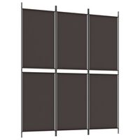vidaXL 3-Panel Room Divider Brown 150x180 cm Fabric