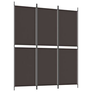 vidaXL 3-Panel Room Divider Brown 150x180 cm Fabric
