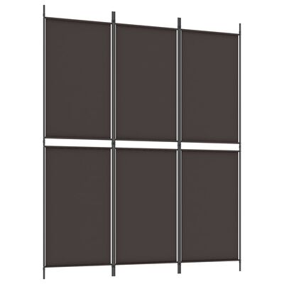vidaXL 3-Panel Room Divider Brown 150x180 cm Fabric, brown vidaXL 3-Panel Room Divider Brown 150x180 cm Fabric