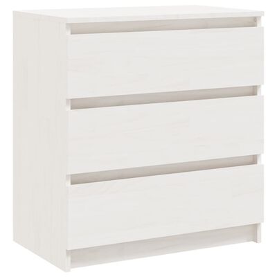 vidaXL Bedside Cabinet White 60x36x64 cm Solid Pinewood