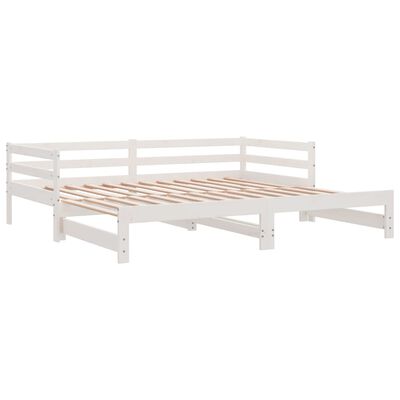 vidaXL Pull-out Day Bed without Mattress White 2x(90x200)cm, white vidaXL Pull-out Day Bed without Mattress White 2x(90x200)cm
