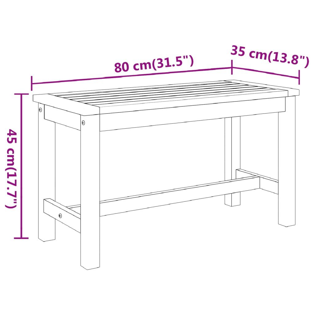vidaXL Garden Bench 180x35x45 cm Solid Wood Acacia