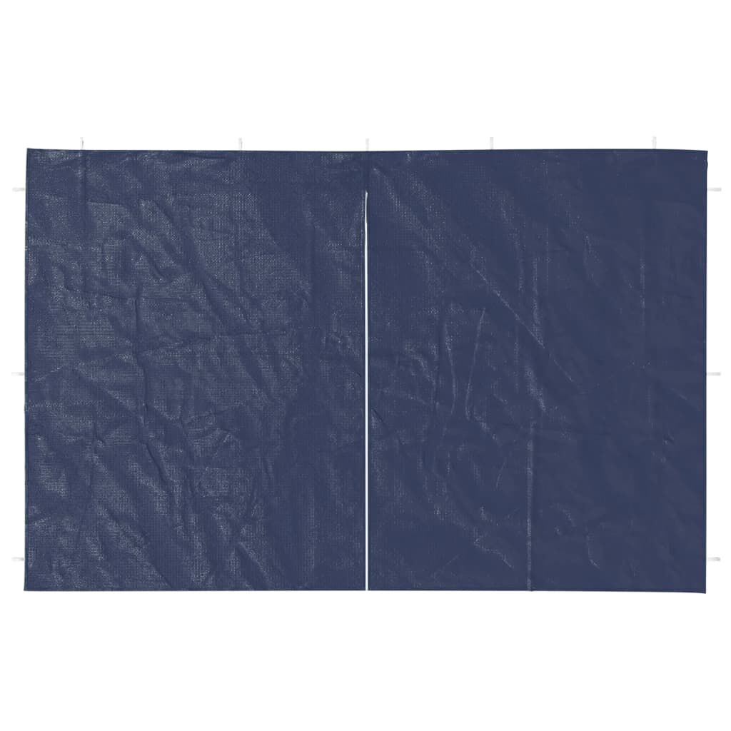 vidaXL Party Tent Sidewall 2 pcs with Zipper PE Blue