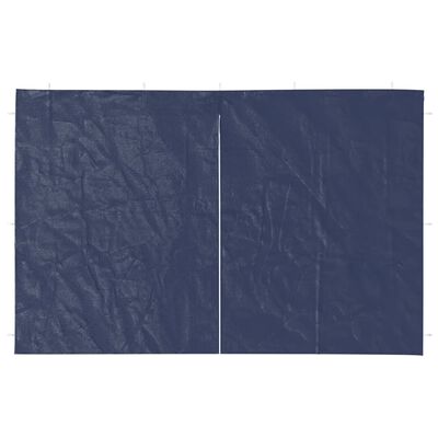 vidaXL Party Tent Sidewall 2 pcs with Zipper PE Blue