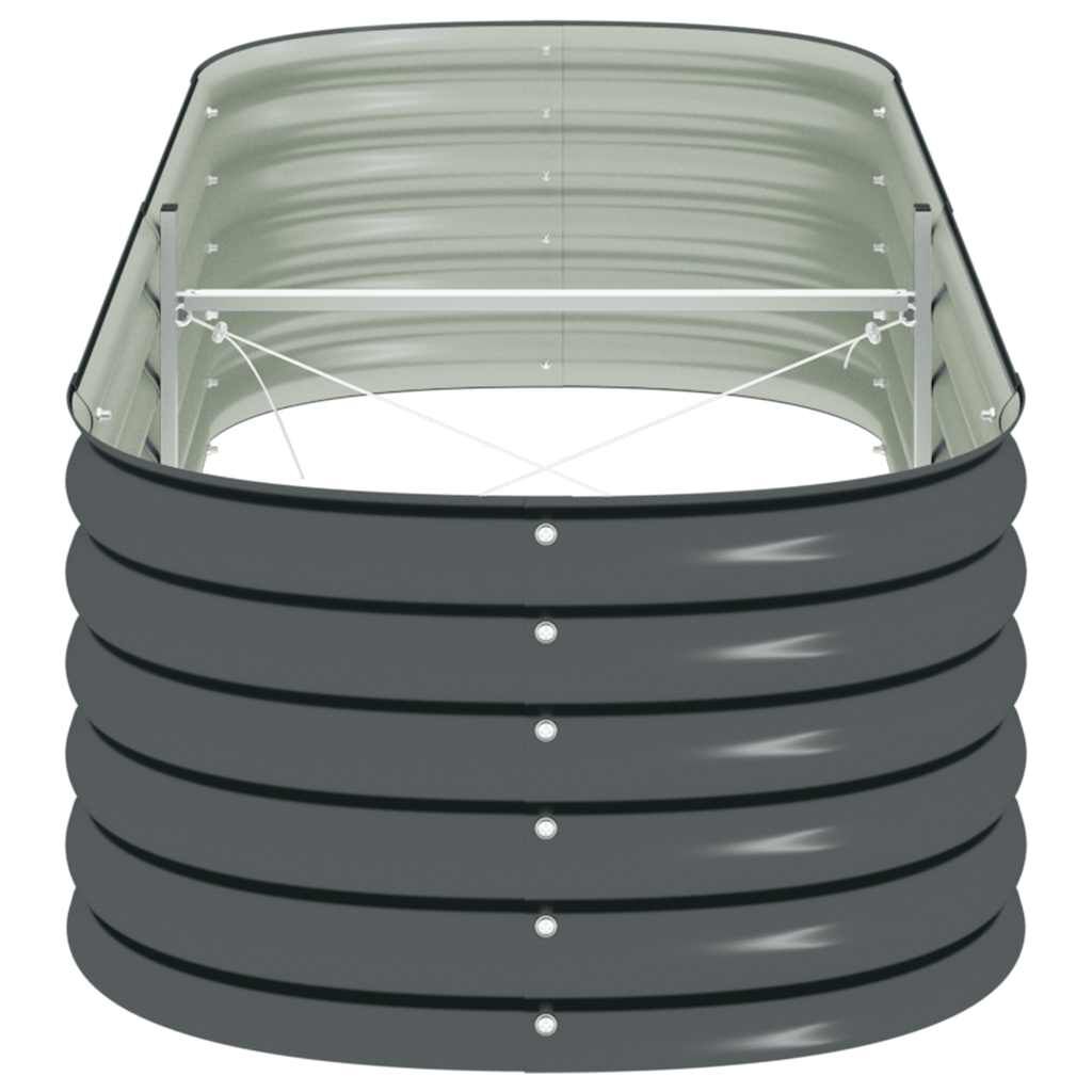 vidaXL Garden Raised Bed 240x80x44 cm Galvanised Steel Grey