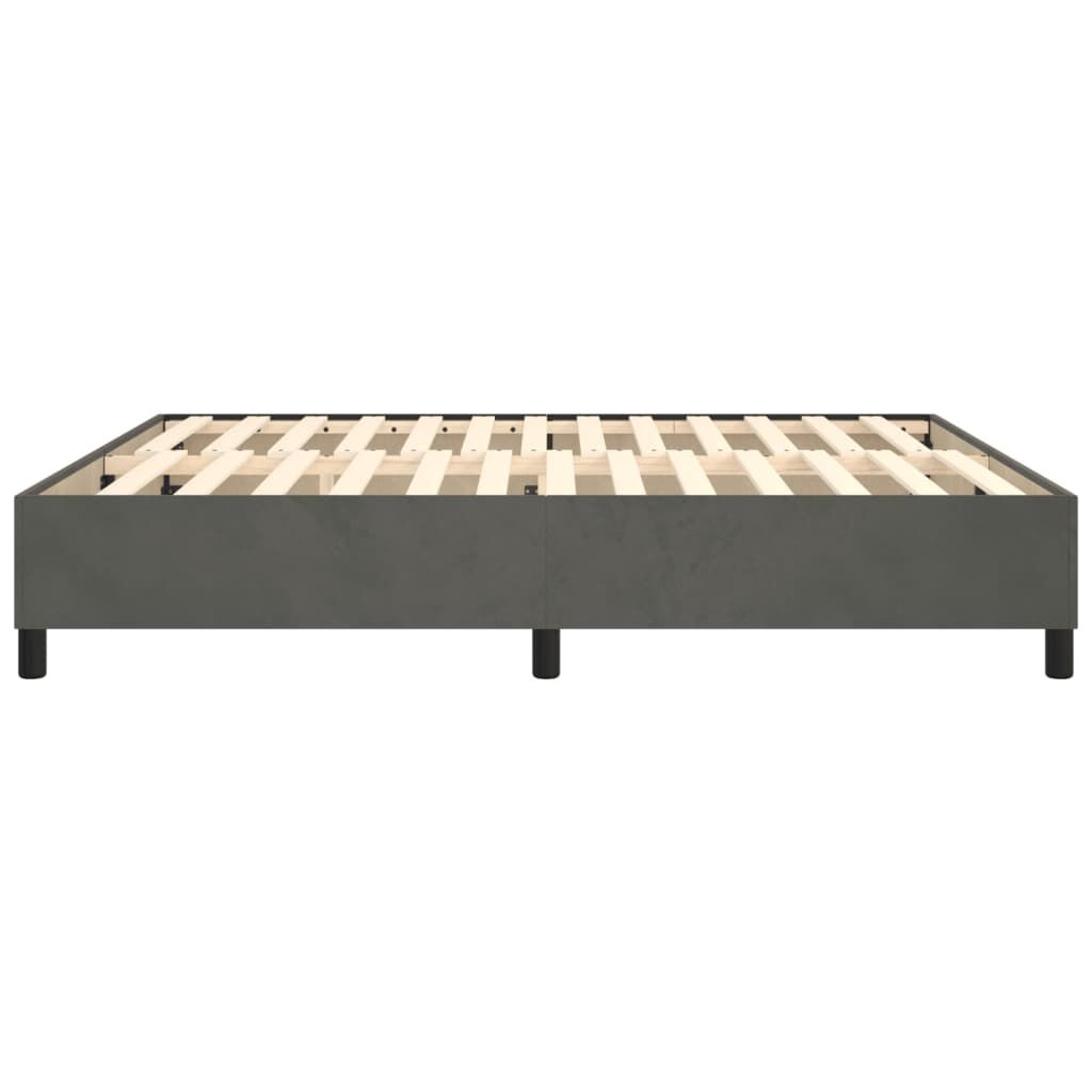 vidaXL Bed Frame without Mattress Dark Grey 180x200 cm Super King Velvet