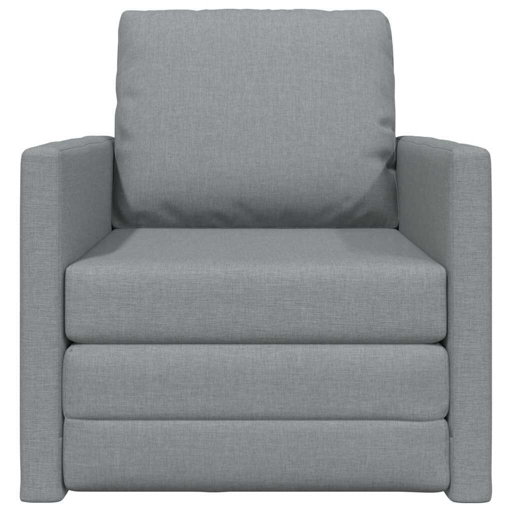vidaXL Floor Sofa Bed 2-in-1 Light Grey 112x174x55 cm Fabric