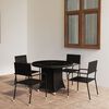 vidaXL 5 Piece Garden Dining Set Poly Rattan Black