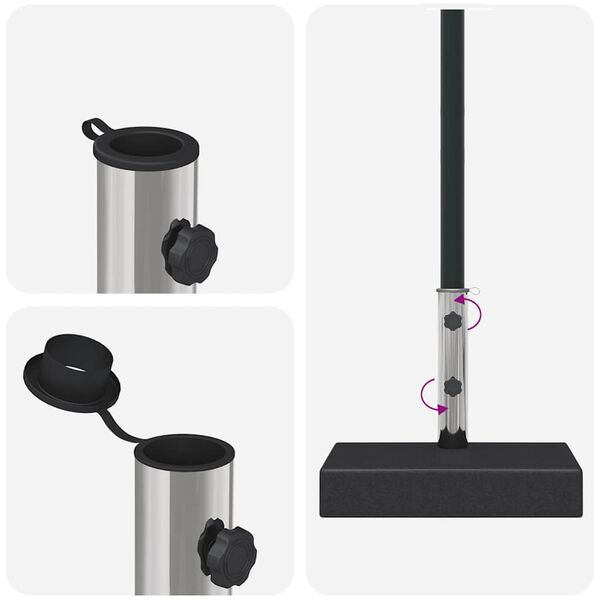 vidaXL Parasol Base Granite 25 kg Rectangular Black