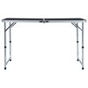 vidaXL Foldable Camping Table Grey Aluminium 120x60 cm