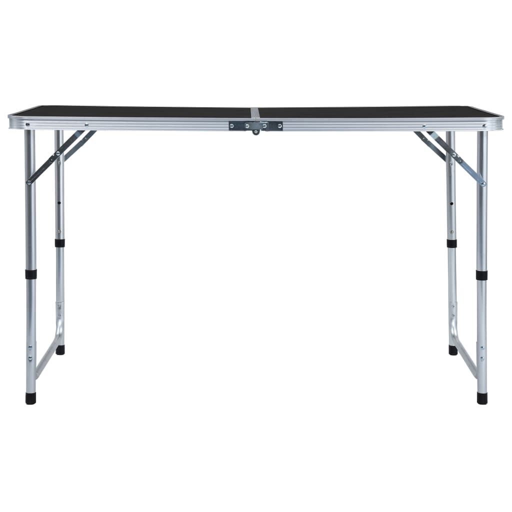 vidaXL Foldable Camping Table Grey Aluminium 120x60 cm