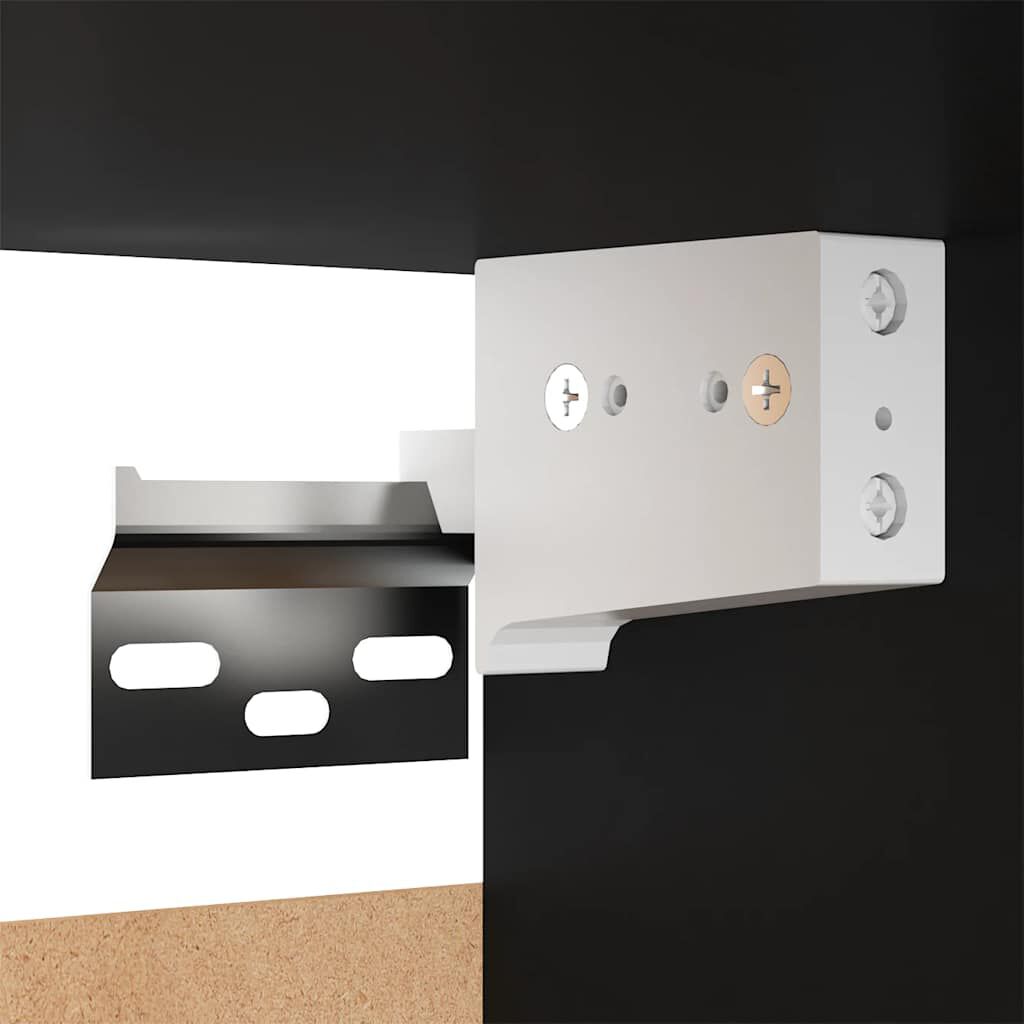 vidaXL TV Cabinets 2 pcs Black 30.5x30x60 cm Engineered Wood