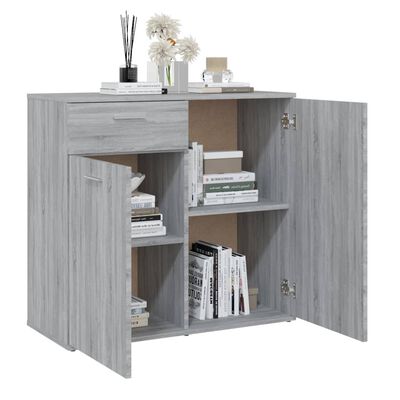 vidaXL Sideboard Grey Sonoma 80x36x75 cm Engineered Wood, grey sonoma vidaXL Sideboard Grey Sonoma 80x36x75 cm Engineered Wood