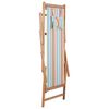 vidaXL Folding Beach Chair Fabric and Wooden Frame Multicolour