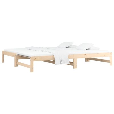 vidaXL Pull-out Day Bed without Mattress 2x(90x200) cm Solid Wood Pine, natural vidaXL Pull-out Day Bed without Mattress 2x(90x200) cm Solid Wood Pine
