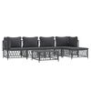 vidaXL 6 Piece Garden Lounge Set with Cushions Anthracite Steel