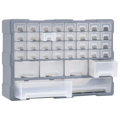 vidaXL Multi-drawer Organiser with 38 Drawers 52x16x37.5 cm, grey vidaXL Multi-drawer Organiser with 38 Drawers 52x16x37.5 cm