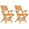 vidaXL Folding Chairs 2 pcs 55x61x90 cm Solid Wood Teak