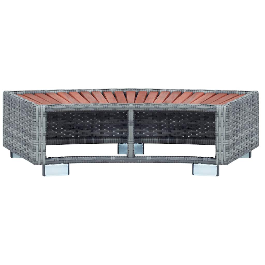 vidaXL Spa Step Grey Poly Rattan 92x45x25 cm