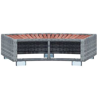 vidaXL Spa Step Grey Poly Rattan 92x45x25 cm, grey vidaXL Spa Step Grey Poly Rattan 92x45x25 cm