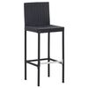 vidaXL 5 Piece Outdoor Bar Set Poly Rattan and Acacia Wood Black