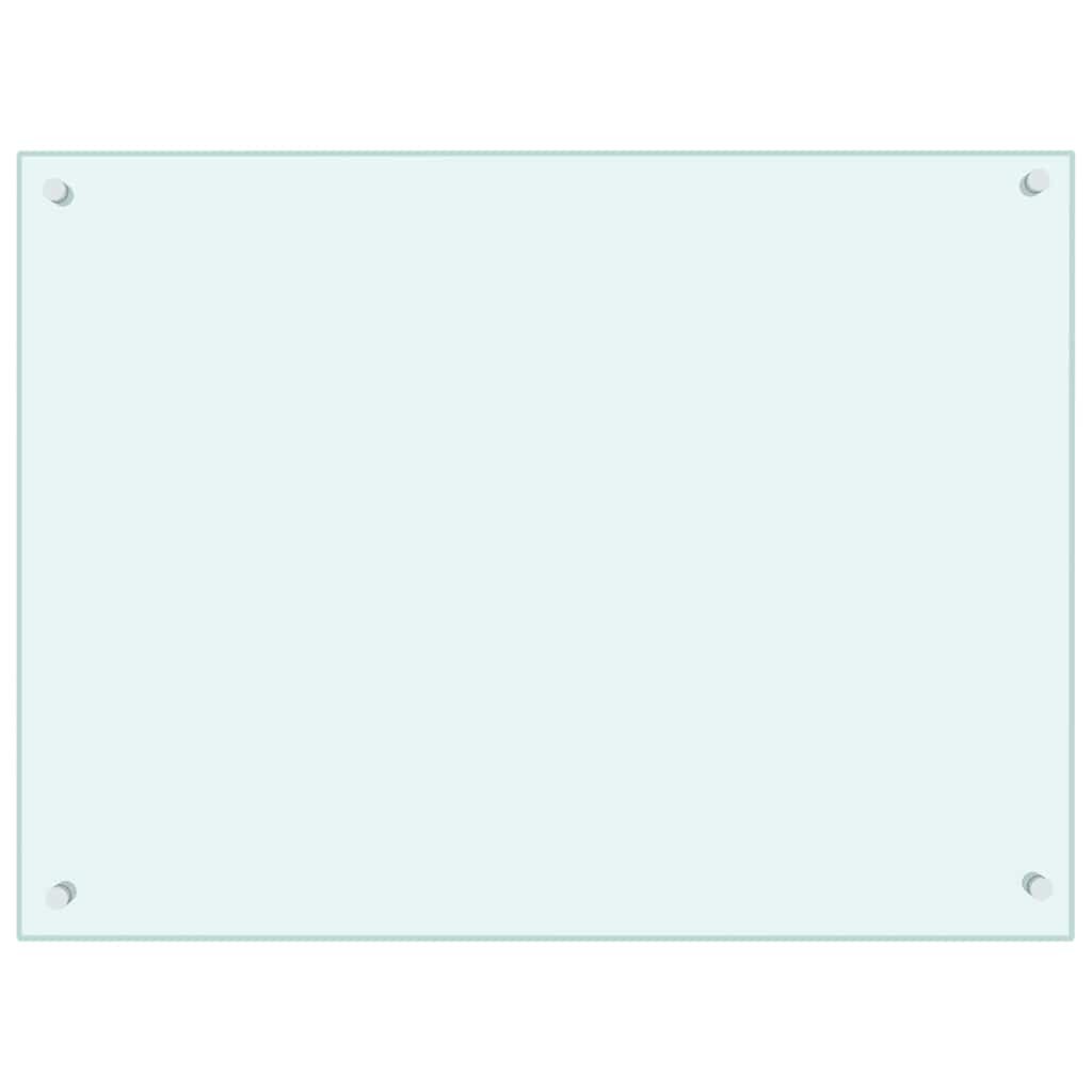 vidaXL Kitchen Backsplash White 80 x 60 cm Tempered Glass