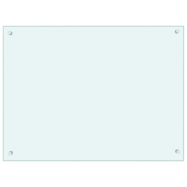 vidaXL Kitchen Backsplash White 80 x 60 cm Tempered Glass