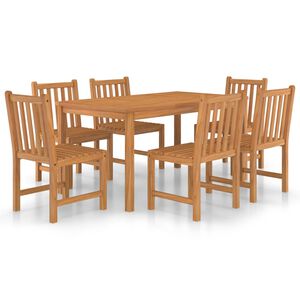 vidaXL 7 Piece Garden Dining Set 150x90 cm Solid Teak Wood