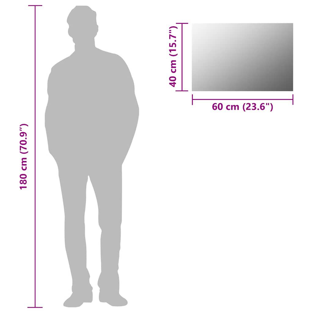 vidaXL Wall Mirror 60x40 cm Rectangular Glass