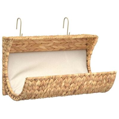 vidaXL Cat Bed with Cushion Water Hyacinth 37x20x20 cm,  vidaXL Cat Bed with Cushion Water Hyacinth 37x20x20 cm