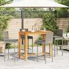vidaXL 5 Piece Garden Bar Set Grey Solid Wood Acacia and Poly Rattan