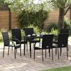 vidaXL Stackable Outdoor Chairs 4 pcs Poly Rattan Black