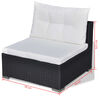 vidaXL 10 Piece Garden Lounge Set with Cushions Poly Rattan Black