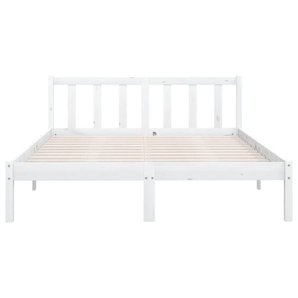 vidaXL Bed Frame without Mattress White Solid Wood 160x200 cm