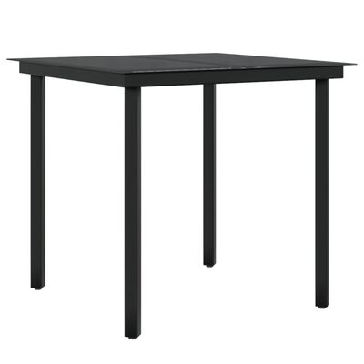 vidaXL 3 Piece Garden Dining Set with Cushions Black, black vidaXL 3 Piece Garden Dining Set with Cushions Black