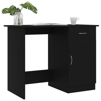 vidaXL Desk Black 100x50x76 cm Engineered Wood, black vidaXL Desk Black 100x50x76 cm Engineered Wood