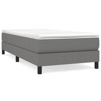 vidaXL Box Spring Bed Frame Dark Grey 90x200 cm Fabric, dark grey vidaXL Box Spring Bed Frame Dark Grey 90x200 cm Fabric