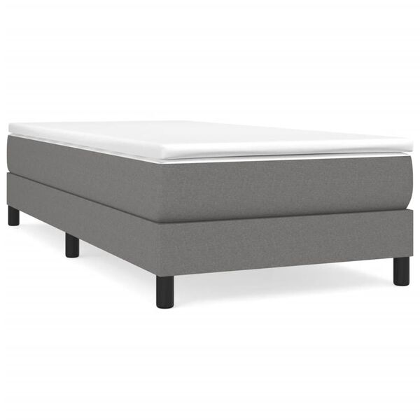 vidaXL Bed Frame without Mattress Dark Grey 90x200 cm Fabric