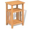 vidaXL End Table with Magazine Shelf 27x35x55 cm Solid Oak Wood