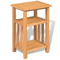 vidaXL End Table with Magazine Shelf 27x35x55 cm Solid Oak Wood,  vidaXL End Table with Magazine Shelf 27x35x55 cm Solid Oak Wood
