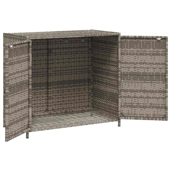 vidaXL Garden Storage Cabinet Grey 83x45x76 cm Poly Rattan