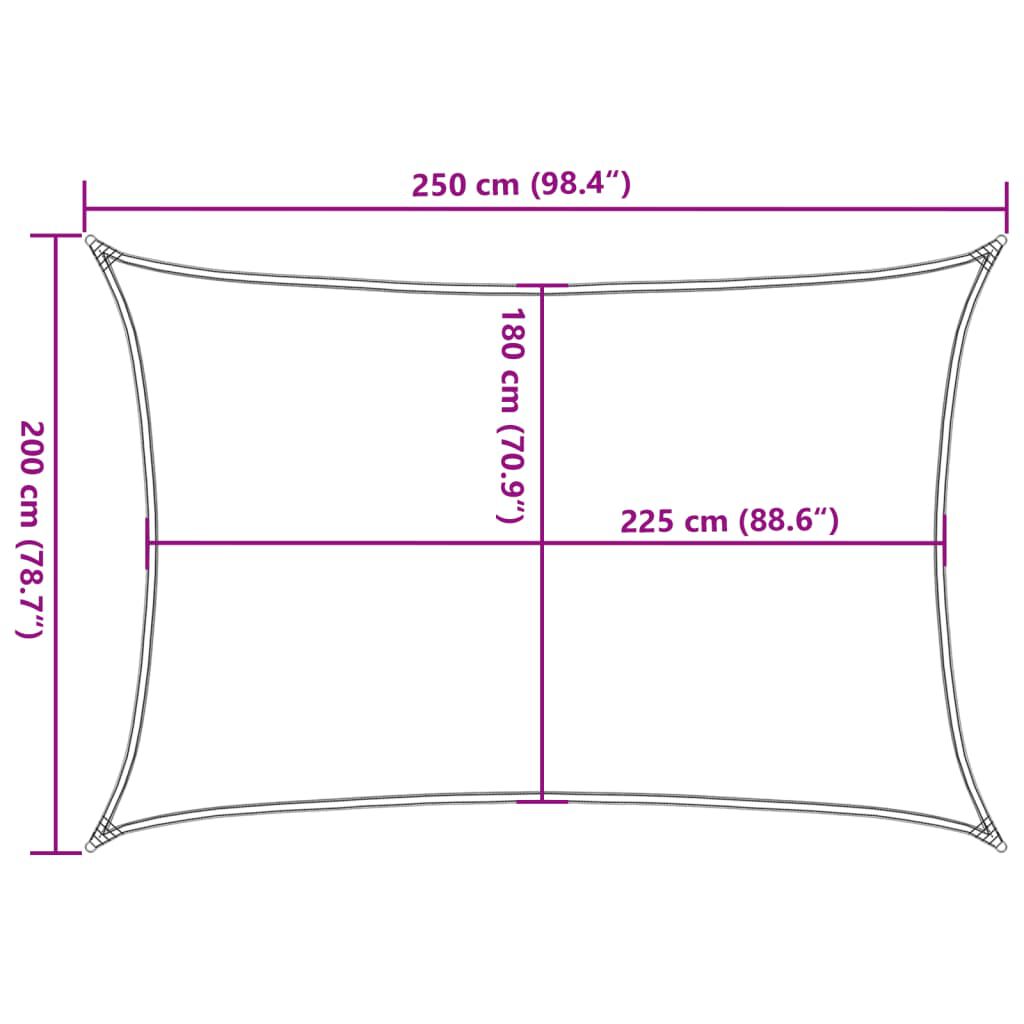 vidaXL Sunshade Sail 160 g/m² Cream 2x2.5 m HDPE